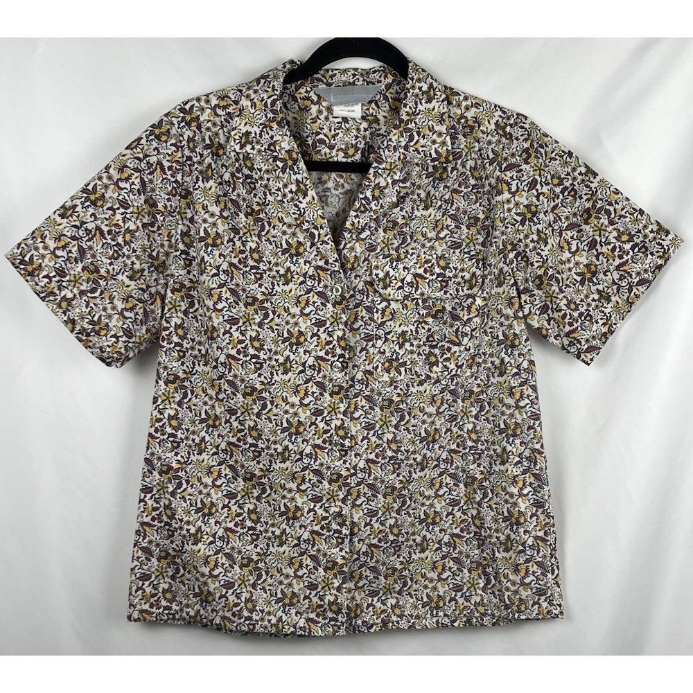 Vintage 70s‎ 80s Floral Paisley Button Up Shirt Size 10 (M-L) Cottagecore EUC